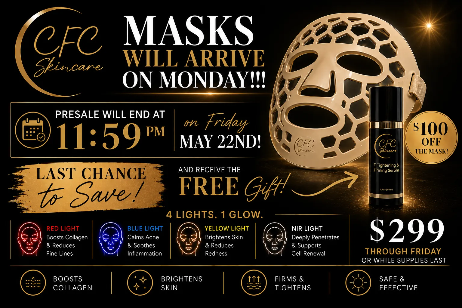 CFC Quad Glow Elite LED Mask